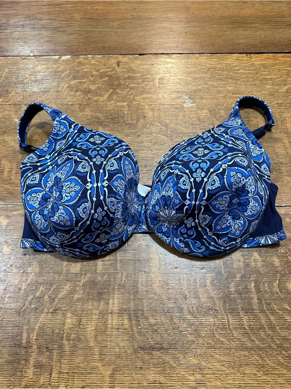 Cacique Blue‎ Patterned Underwire Bra sz 42 D